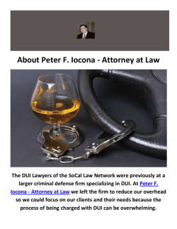 Peter F. Iocona - Attorney at Law : DUI Attorney in Orange County, CA