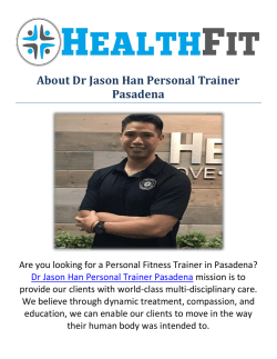 Dr Jason Han Personal fitness Trainer in Pasadena, CA