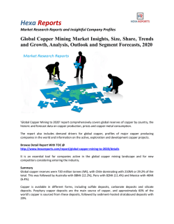 Global Copper Mining Market Size, Emerging Trends and Analysis 2020: Hexa Reports