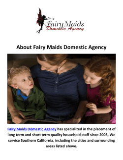 Fairy Maids Domestic Agency : Nanny in Malibu, CA