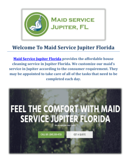 Professional Maid Service in Jupiter, FL