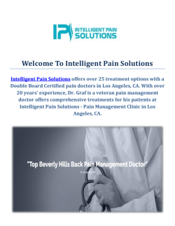 Treatment of Back Pain in Beverly Hills At Intelligent Pain Solutions