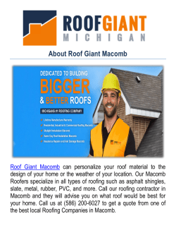 Roof Giant Macomb | Roofing Companies in Macomb, MI