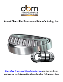 Diversified Bronze and Standard Bearings Manufacturing in Cambridge, MN