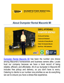 Dumpster Rental Company in Macomb, MI