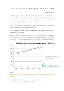 Global Air Freshener Gel Market Worth $ 150 Million by 2018