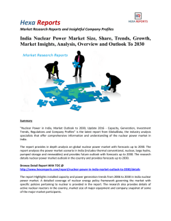 India Nuclear Power Market Size, Share, Trends, Growth, Market Insights, Analysis, Overview and Outlook To 2030