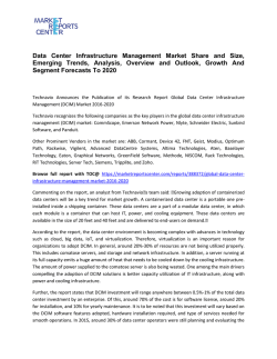 Data Center Infrastructure Management Market Size, Demand, Price and Analysis To 2020