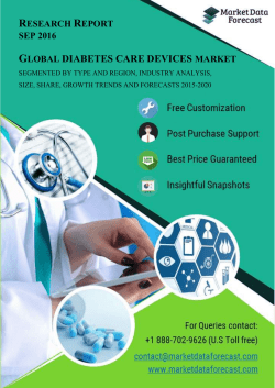 Global Diabetes Care Devices Market Trends, Growth, Analysis, Size, Share and Forecast 2020