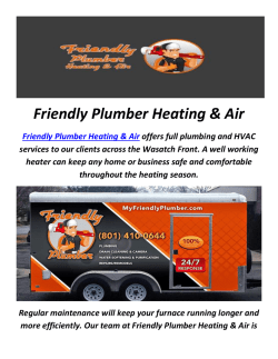 Friendly Plumber Heating & Air : HVAC Contractors in Salt Lake City