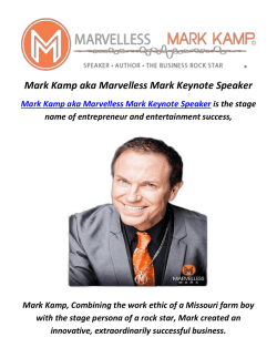 Mark Kamp aka Marvelless Mark Keynote Speaker in Phoenix