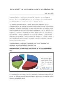 China occupies the largest market share of embroidery machine