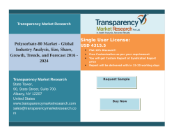 Polysorbate-80 Market: Proliferating Adoption of Bio-based Products to Lift Demand for Polysorbate-80