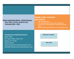 Biogas Upgrading Market - Global Industry Size, Share, Trends, Analysis And Forecasts 2012 - 2018 