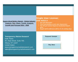 Supercritical Boilers Market - Global Industry Analysis, Size, Share, Trends, Analysis, Growth and Forecast 2014 - 2020