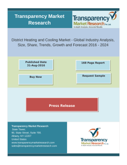 District Heating and Cooling Market - Global Industry Analysis, Size, Share, Trends, Growth and Forecast 2016 - 2024