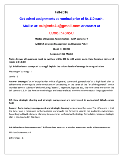 MB0052-Strategic Management and Business Policy