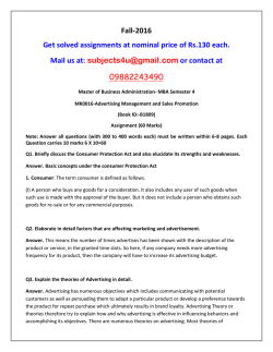 MK0016-Advertising Management and Sales Promotion