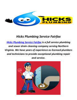 Plumber in Burke, VA By Hicks Plumbing Service