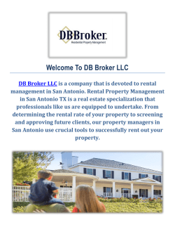 DB Broker LLC Rental Property Management in San Antonio