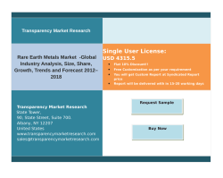 Rare Earth Metals Market  -Global Industry Analysis, Size, Share, Growth, Trends and Forecast 2012– 2018