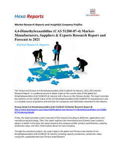 4,4-Dimethyloxazolidine (CAS 51200-87-4) Market-Manufacturers, Suppliers & Exports Research Report and Forecast to 2021