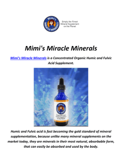 Mimi's Miracle Minerals : Humic Acid Supplement