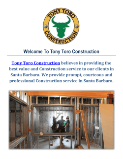 Tony Toro Construction Company in Santa Barbara, CA