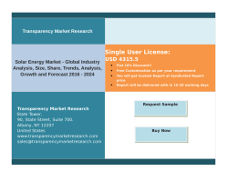 Solar Energy Market - Global Industry Analysis  2016 – 2024