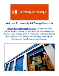 Storage Units by University Self Storage Pensacola