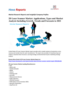 2D Laser Scanner Market Applications, Types and Market Analysis Including Growth, Trends and Forecasts to 2021