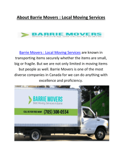 Barrie Movers: Local Moving Services : Efficient Movers in Barrie, ON