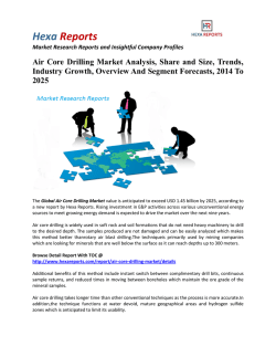 Air Core Drilling Market Analysis, Share and Size, Trends, Industry Growth, Overview And Segment Forecasts, 2014 To 2025
