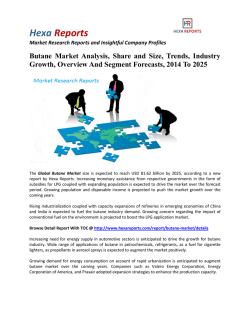 Butane Market Share, Industry Growth And Overview, 2014 To 2025: Hexa Reports