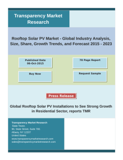 Rooftop Solar PV Market - Global Industry Analysis  2015 - 2023