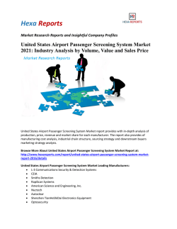 United States Airport Passenger Screening System Market 2021 Industry Analysis by Volume, Value and Sales Price