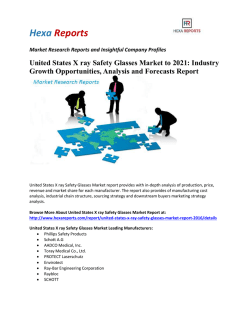 United States X ray Safety Glasses Market to 2021: Industry Growth Opportunities, Analysis and Forecasts Report