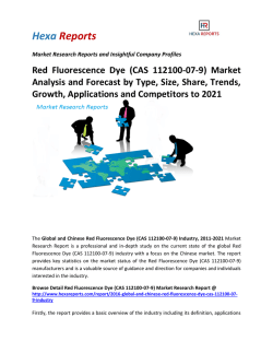Red Fluorescence Dye (CAS 112100-07-9) Market Analysis and Forecast by Type, Size, Share, Trends, Growth, Applications and Competitors to 2021