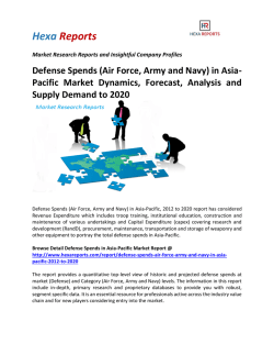 Defense Spends (Air Force, Army and Navy) in Asia-Pacific Market Dynamics, Forecast, Analysis and Supply Demand to 2020