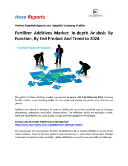 Fertilizer Additives Market In-depth Analysis By Function, By End Product And Trend to 2024