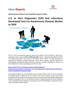 U.S. In Vitro Diagnostics (IVD) And Laboratory Developed Tests For Autoimmune Diseases Market to 2024