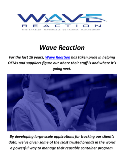 Wave Reaction : Returnable Container Management