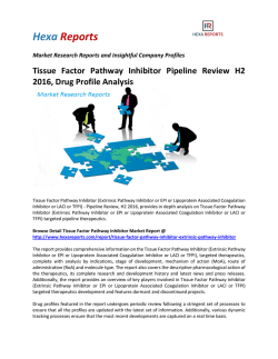Tissue Factor Pathway Inhibitor Pipeline Review H2 2016, Drug Profile Analysis