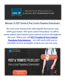 OCP Termite & Pest Control in Pasadena CA