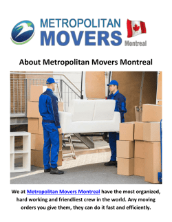 Metropolitan Movers in Montreal, QC