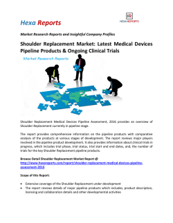 Shoulder Replacement Market Latest Medical Devices Pipeline Products & Ongoing Clinical Trials