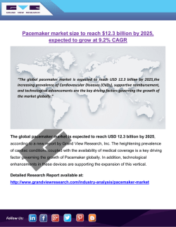 Pacemaker Market To Represent USD 12.3 Billion Opportunity Globally by 2025: Grand View Research, Inc.