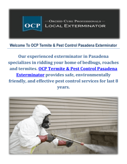OCP Termite & Pest Control Exterminator in Pasadena