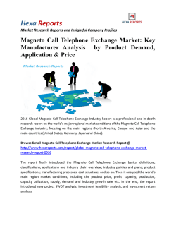 Magneto Call Telephone Exchange Market Key Manufacturer Analysis  by Product Demand, Application & Price