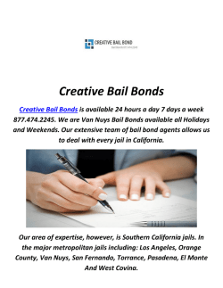 Bondsman in Van Nuys By Creative Bail Bonds
